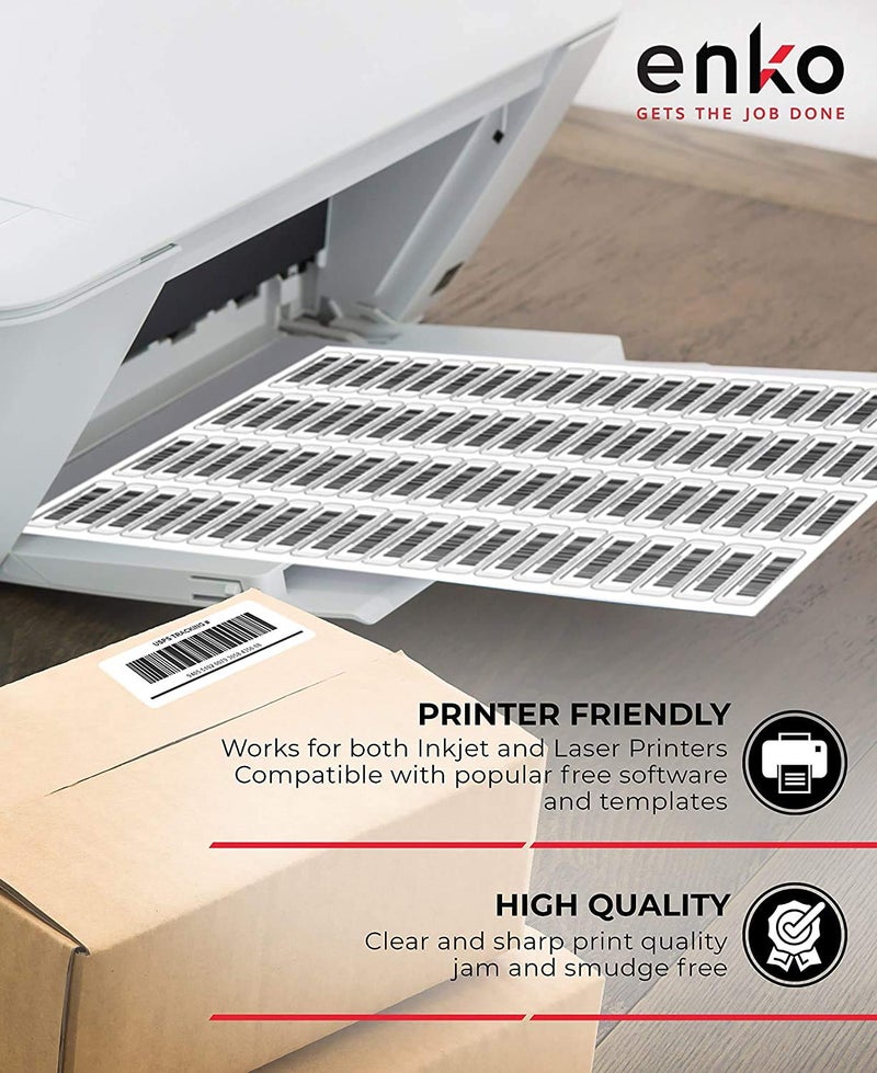enKo Products enKo 8-1/2 x 11 Inch Label - White Blank - 1 Per Sheet Full Shipping Address Labels for Laser Inkjet Printer (100 Sheets, 100 Labels) - Image 4